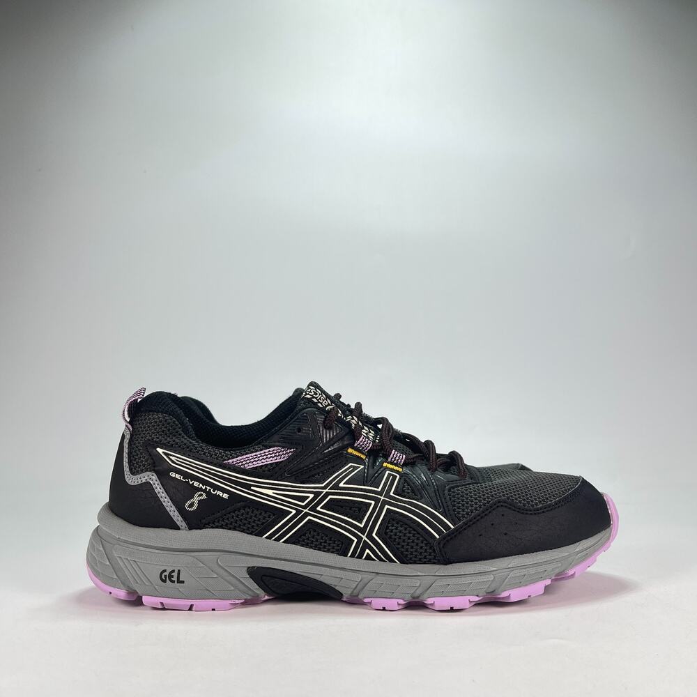 ASICS GEL Venture 8 Wide Black Purple Trail Running Shoes 1012A706 Women's Sz 11